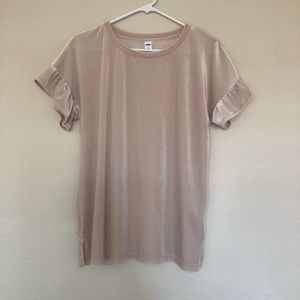 Beautiful blush faux velvet top
